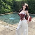 不规则三角抹胸吊带上衣